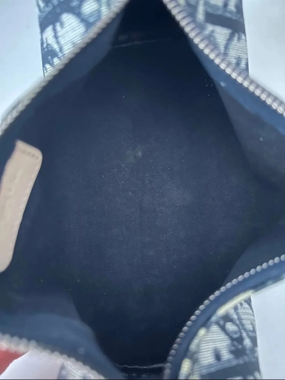 Dior Navy & Cream Monogram Zip Pouch